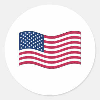 Waving USA Flag sticker sheets Classic Round Sticker