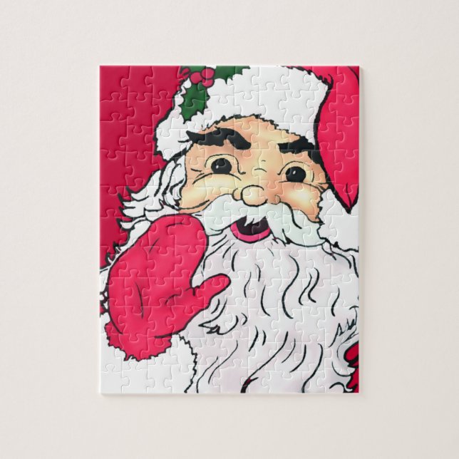 Waving vintage santa claus jigsaw puzzle (Vertical)