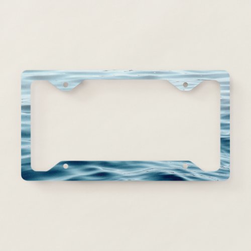 Waving water license plate frame