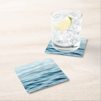 Waving water square paper coaster
