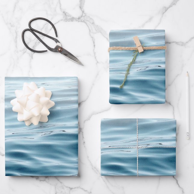 Waving water wrapping paper sheets (Front)