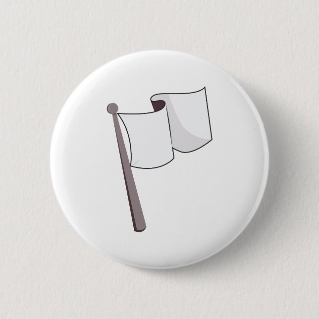Waving White Flag Pinback Button (Front)