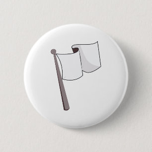 Waving White Flag Pinback Button