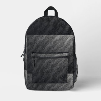 Wavs of Gray Printed Backpack