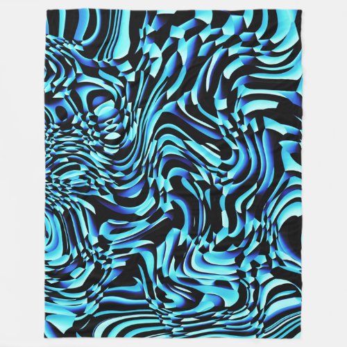 Wavy Abstract 270321 _ 01 Blue Fleece Blanket