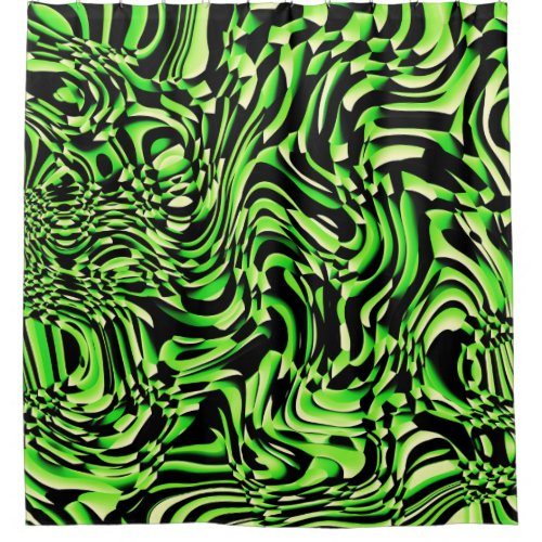 Wavy Abstract 270321 _ 01 Green Shower Curtain