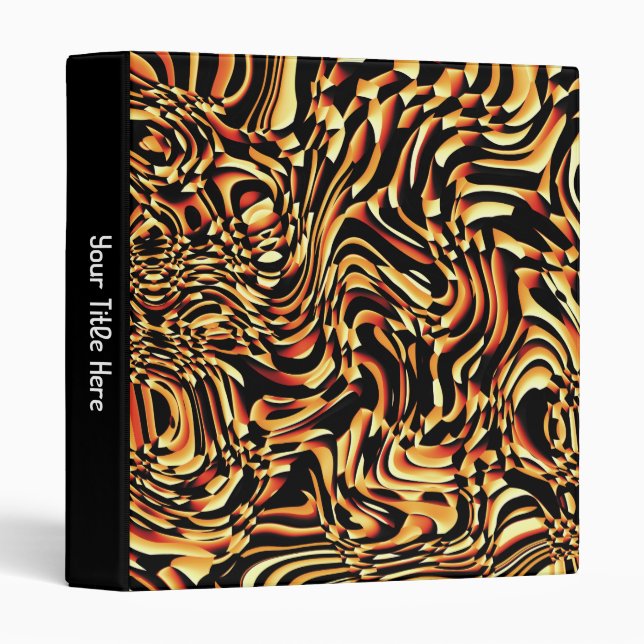 Wavy Abstract 270321 - 01 Orange 3 Ring Binder (Front/Spine)