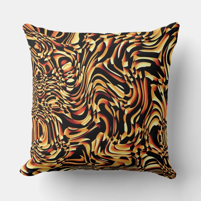 Wavy Abstract 270321 - 01 Orange Throw Pillow (Front)