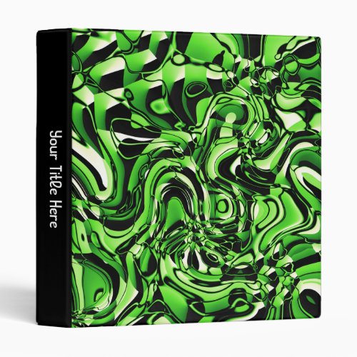 Wavy Abstract 270321 _ 02 Green 3 Ring Binder