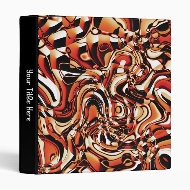 Wavy Abstract 270321 - 02 Orange 3 Ring Binder (Front/Spine)