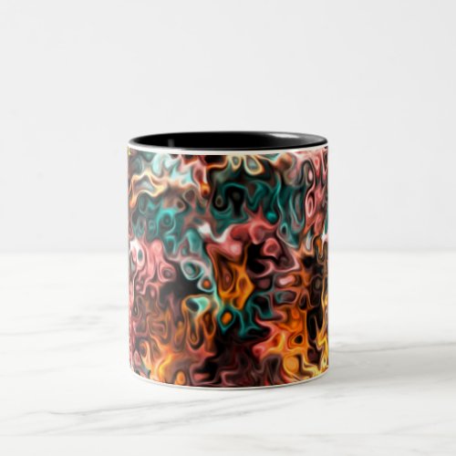 wavy abstract art Glances Two_Tone Coffee Mug