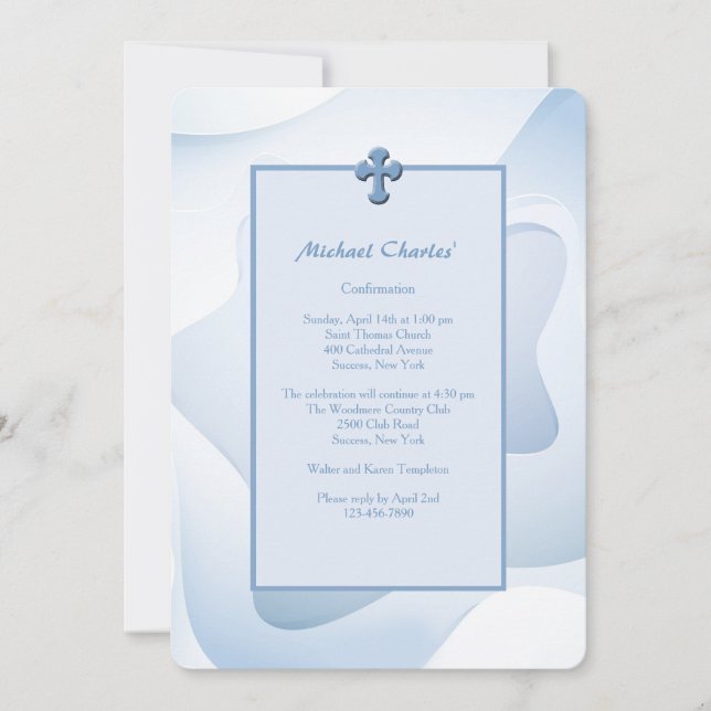 Wavy Abstract Religious Invitation (Front)