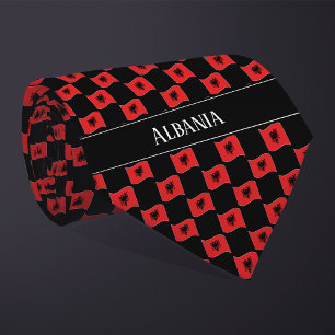 Wavy Albania Flag Pattern  Neck Tie