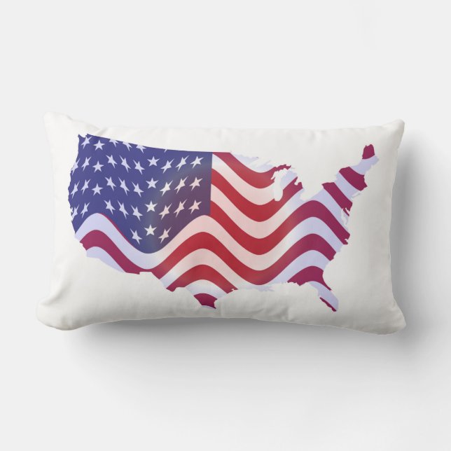 WAVY AMERICAN FLAG LUMBAR PILLOW (Front)