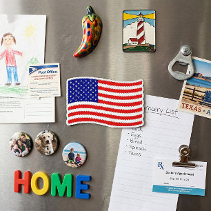 Wavy American flag magnet