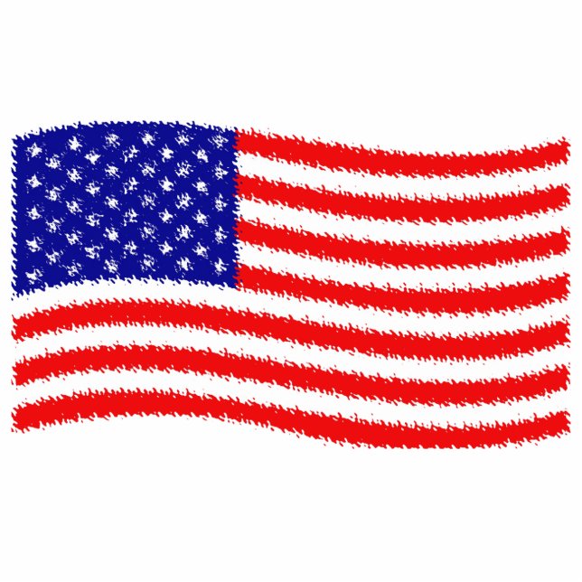 Wavy American flag magnet (Front)