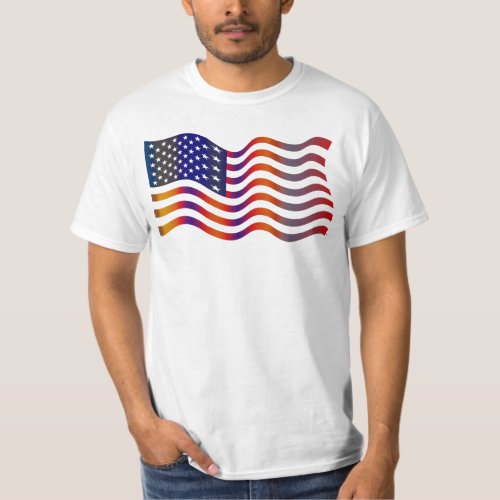 Wavy American Flag T_Shirt