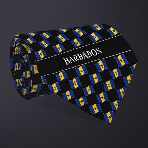 Wavy Barbados Flag Pattern Neck Tie