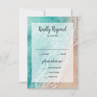 Wavy Beach Seaside Outdoor Wedding RSVP Card