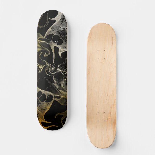 WAVY BLACK AND WHITE STYLE SKATEBOARD (Front)