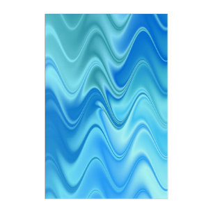 Wavy Blue Abstract Acrylic Print
