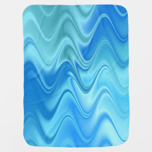 Wavy Blue Abstract Baby Blanket
