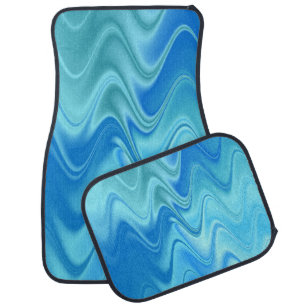 Wavy Blue Abstract Car Floor Mat