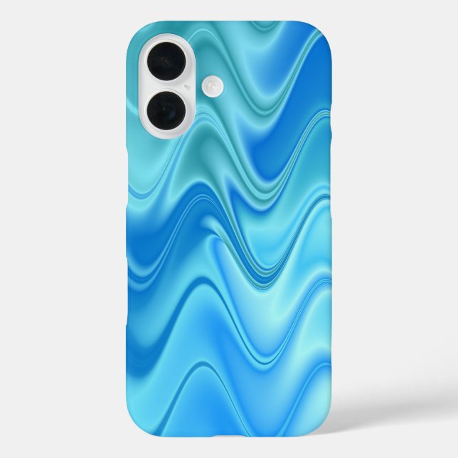 Wavy Blue Abstract Case-Mate iPhone Case (Back)