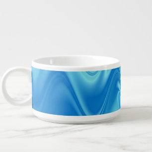 Wavy Blue Abstract Chili Bowl