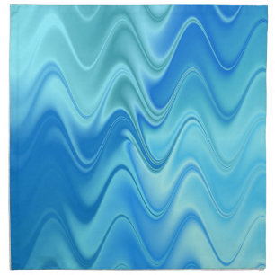 Wavy Blue Abstract Cloth Napkin