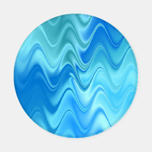 Wavy Blue Abstract Coaster Set