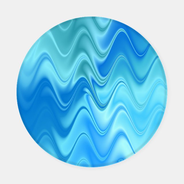 Wavy Blue Abstract Coaster Set (Single)