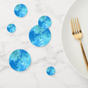 Wavy Blue Abstract Confetti