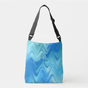 Wavy Blue Abstract Crossbody Bag