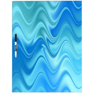Wavy Blue Abstract Dry Erase Board