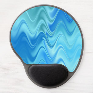 Wavy Blue Abstract Gel Mouse Pad