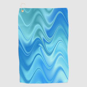 Wavy Blue Abstract Golf Towel