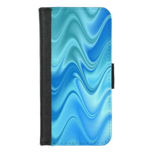 Wavy Blue Abstract iPhone 8/7 Wallet Case