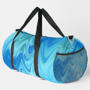 Wavy Blue Abstract Large Duffle Bag