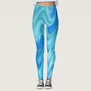 Wavy Blue Abstract Leggings