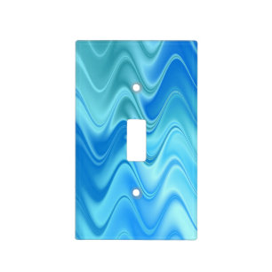 Wavy Blue Abstract Light Switch Cover