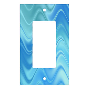 Wavy Blue Abstract Light Switch Cover