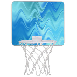 Wavy Blue Abstract Mini Basketball Hoop