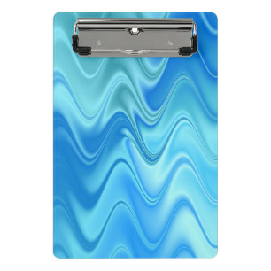 Wavy Blue Abstract Mini Clipboard
