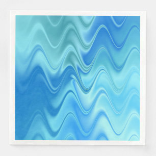 Wavy Blue Abstract Paper Dinner Napkins