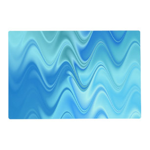 Wavy Blue Abstract Placemat