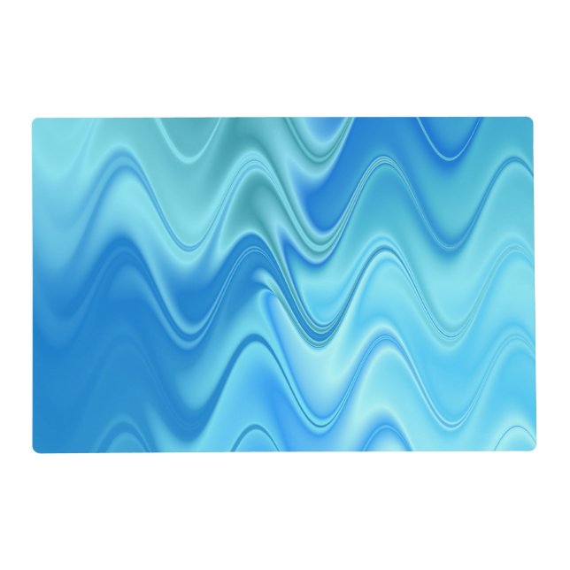 Wavy Blue Abstract Placemat (Front)