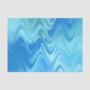 Wavy Blue Abstract Tissue Paper