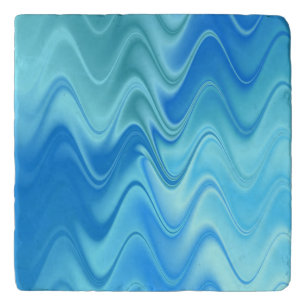 Wavy Blue Abstract Trivet