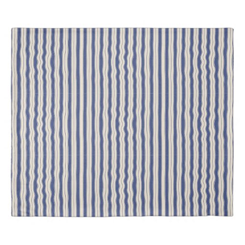 Wavy Blue and White Stripes Duvet Cover